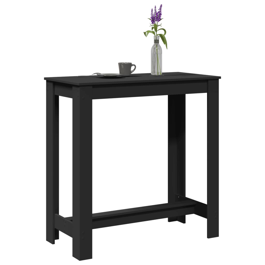 vidaXL Bar Table Black 102x50x103,5 cm Engineered Wood 1