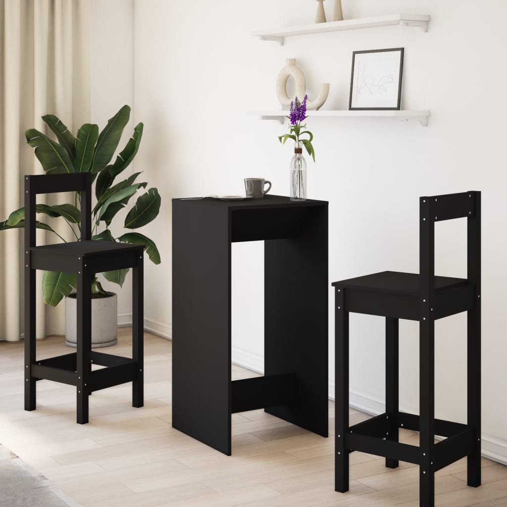 vidaXL Bar Table Black 51x50x103,5 cm Engineered Wood 3