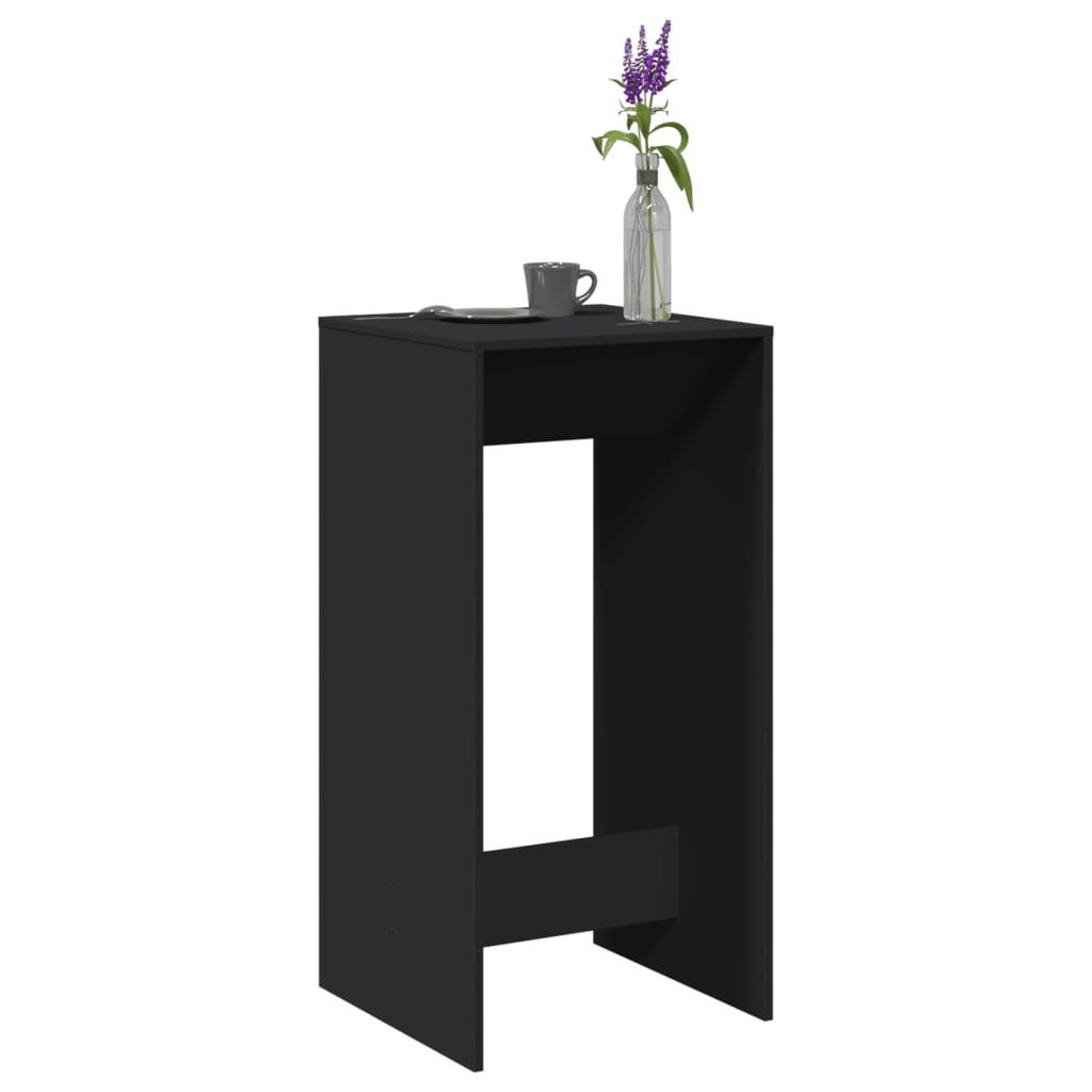 Bar Table Engineered Wood in Black