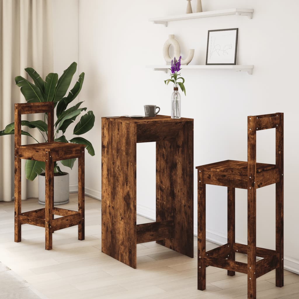 vidaXL Bar Table Smoked Oak 51x50x103,5 cm Engineered Wood 3
