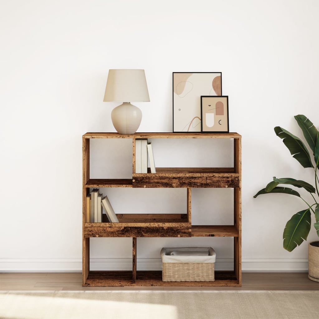 vidaXL Book Cabinet/Room Divider Old Wood 100x33x94,5 cm 1