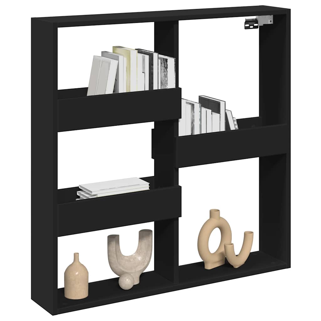 vidaXL Wall Cabinet Black 80x15x80 cm Engineered Wood 3
