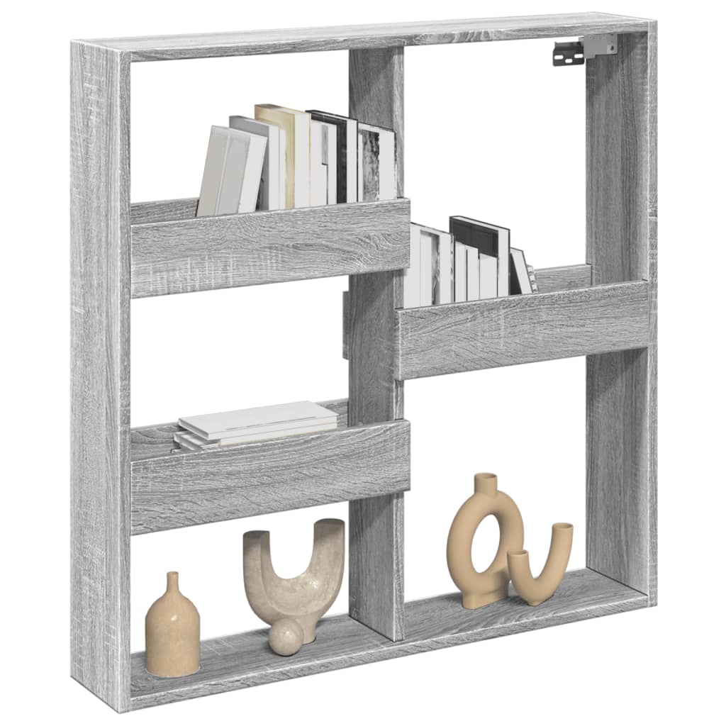 vidaXL Wall Cabinet Grey Sonoma 80x15x80 cm Engineered Wood 3