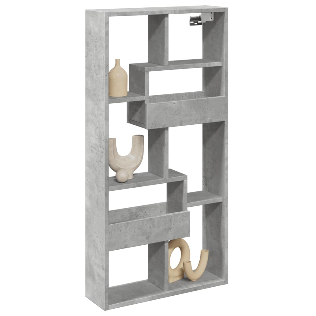 vidaXL Wall Cabinet Concrete Grey 50x15x100 cm Engineered Wood 3