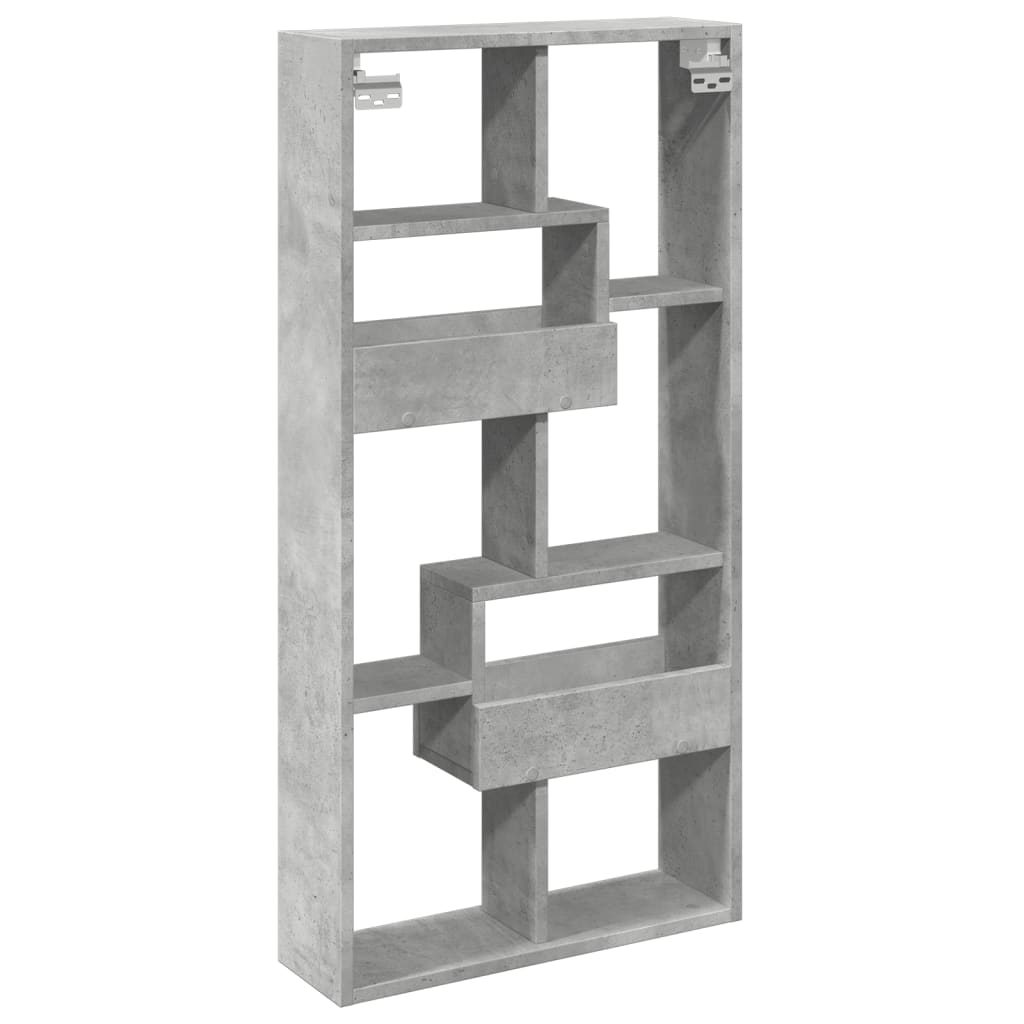 vidaXL Wall Cabinet Concrete Grey 50x15x100 cm Engineered Wood 6