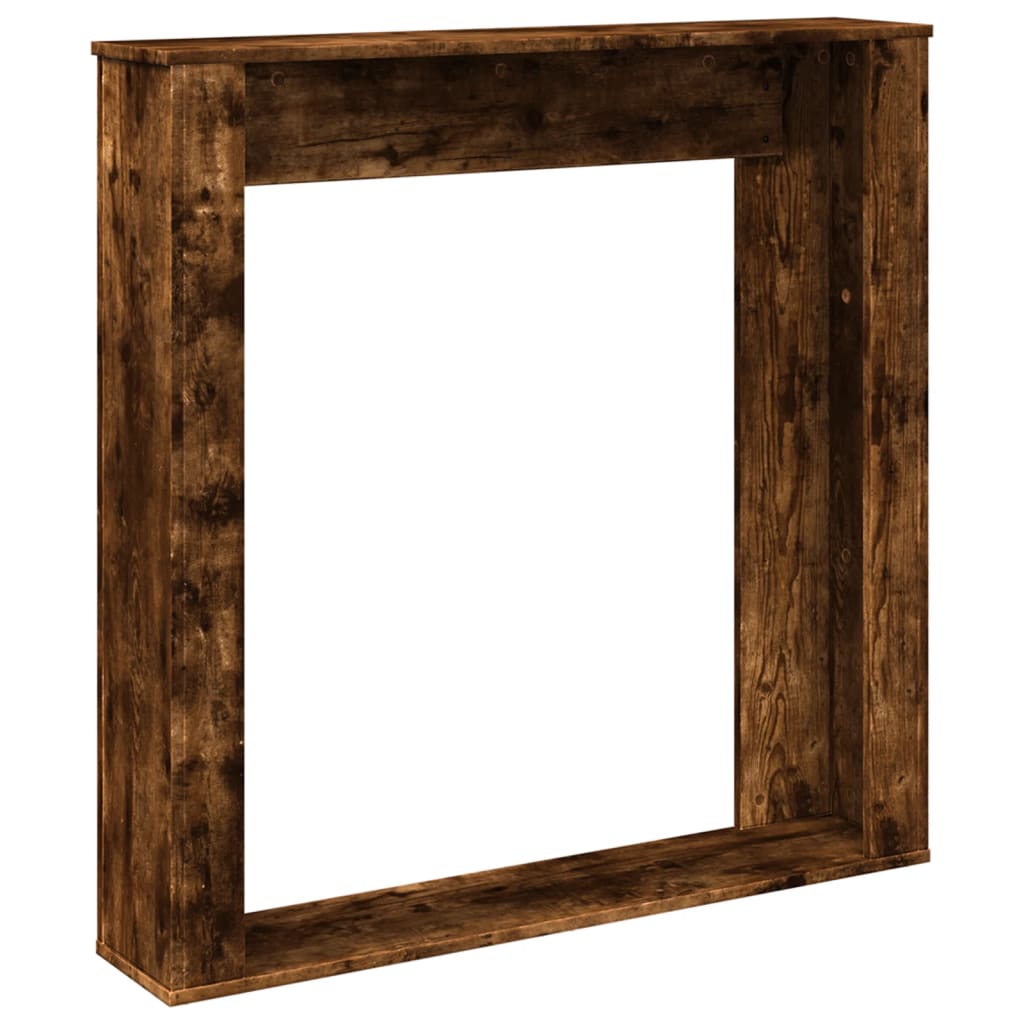 vidaXL Fireplace Surround Smoked Oak 100x20x100 cm Engineered Wood 6