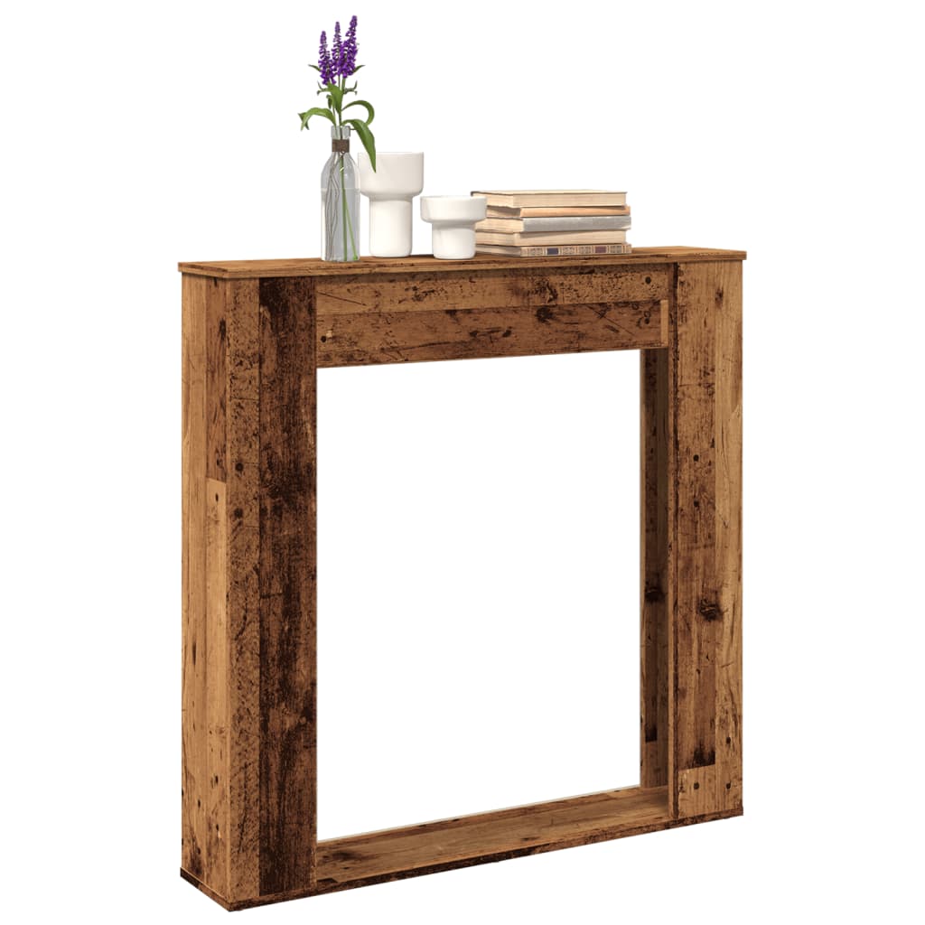 vidaXL Fireplace Surround Old Wood 100x20x100 cm Engineered Wood 1