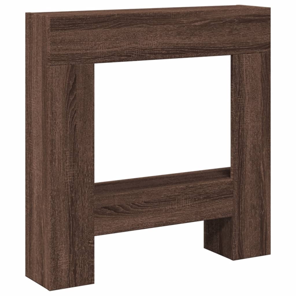 vidaXL Fireplace Surround Brown Oak 81x18x82 cm Engineered Wood 2