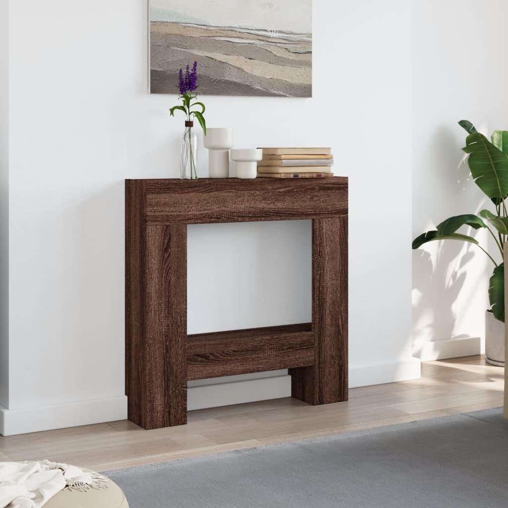 vidaXL Fireplace Surround Brown Oak 81x18x82 cm Engineered Wood 3