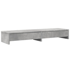 vidaXL Monitor Stand with Drawers Concrete Grey 100x27x15 cm Engineered Wood 2