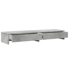 vidaXL Monitor Stand with Drawers Concrete Grey 100x27x15 cm Engineered Wood 5