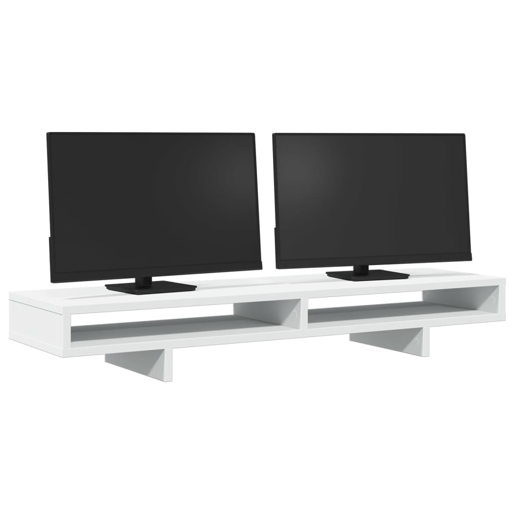 vidaXL Monitor Stand White 100x27x15 cm Engineered Wood 3