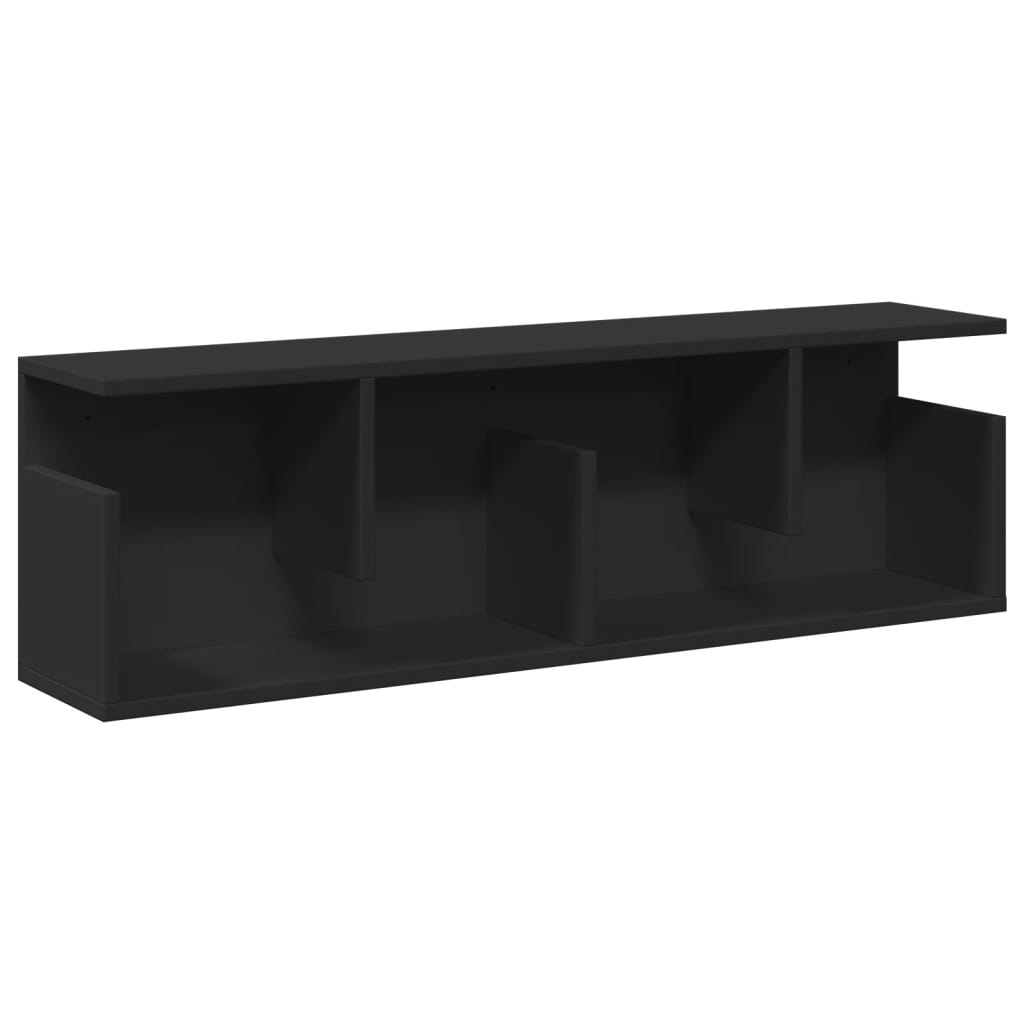 vidaXL Wall Cabinet 100x20x30 cm Black Engineered Wood 2