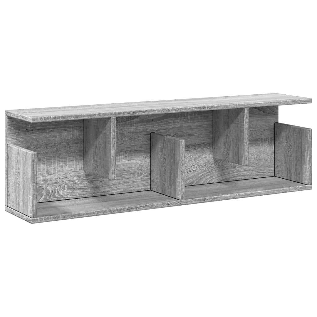 vidaXL Wall Cabinet 100x20x30 cm Grey Sonoma Engineered Wood 2