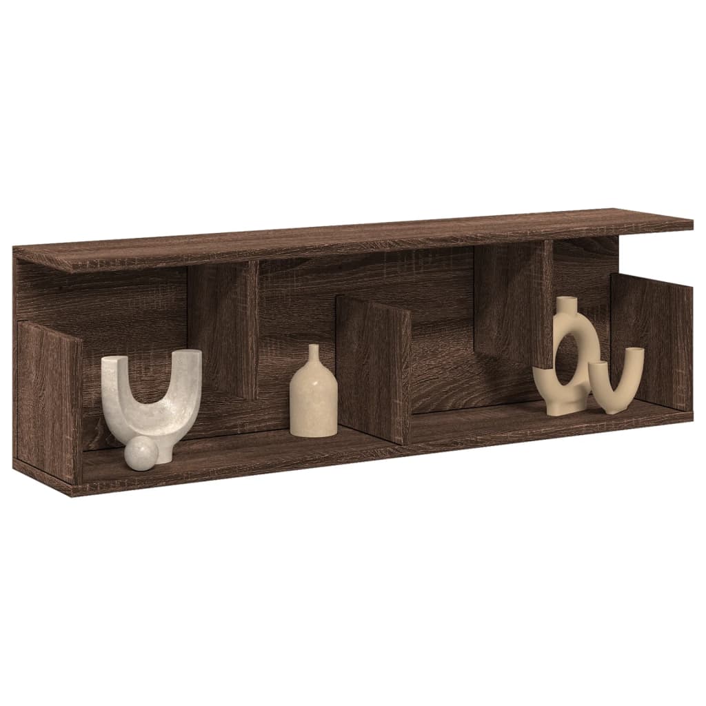 vidaXL Wall Cabinet 100x20x30 cm Brown Oak Engineered Wood 1