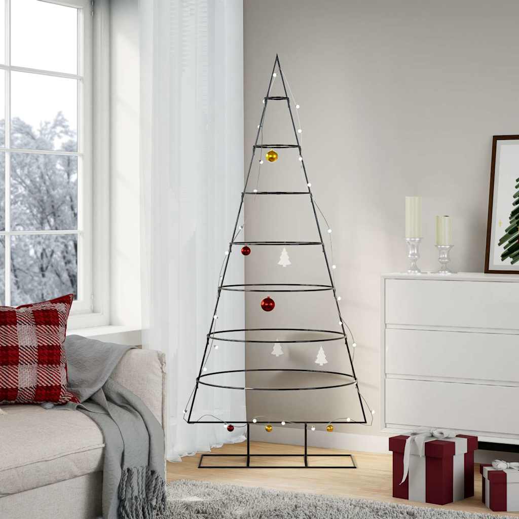 vidaXL | Metal Christmas Tree | Black 180 cm Powder-coated steel 1