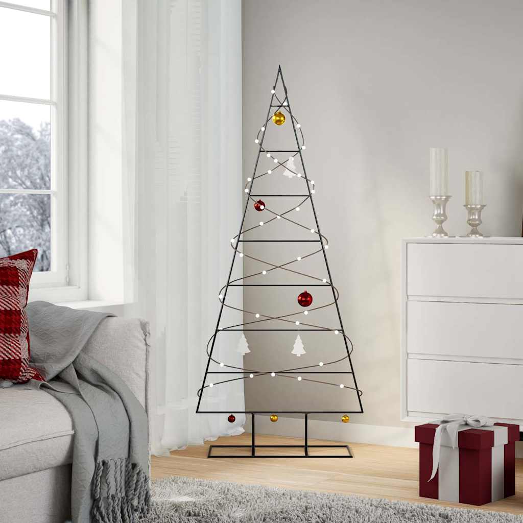 vidaXL Metal Christmas Tree for Decoration Black 150 cm 1