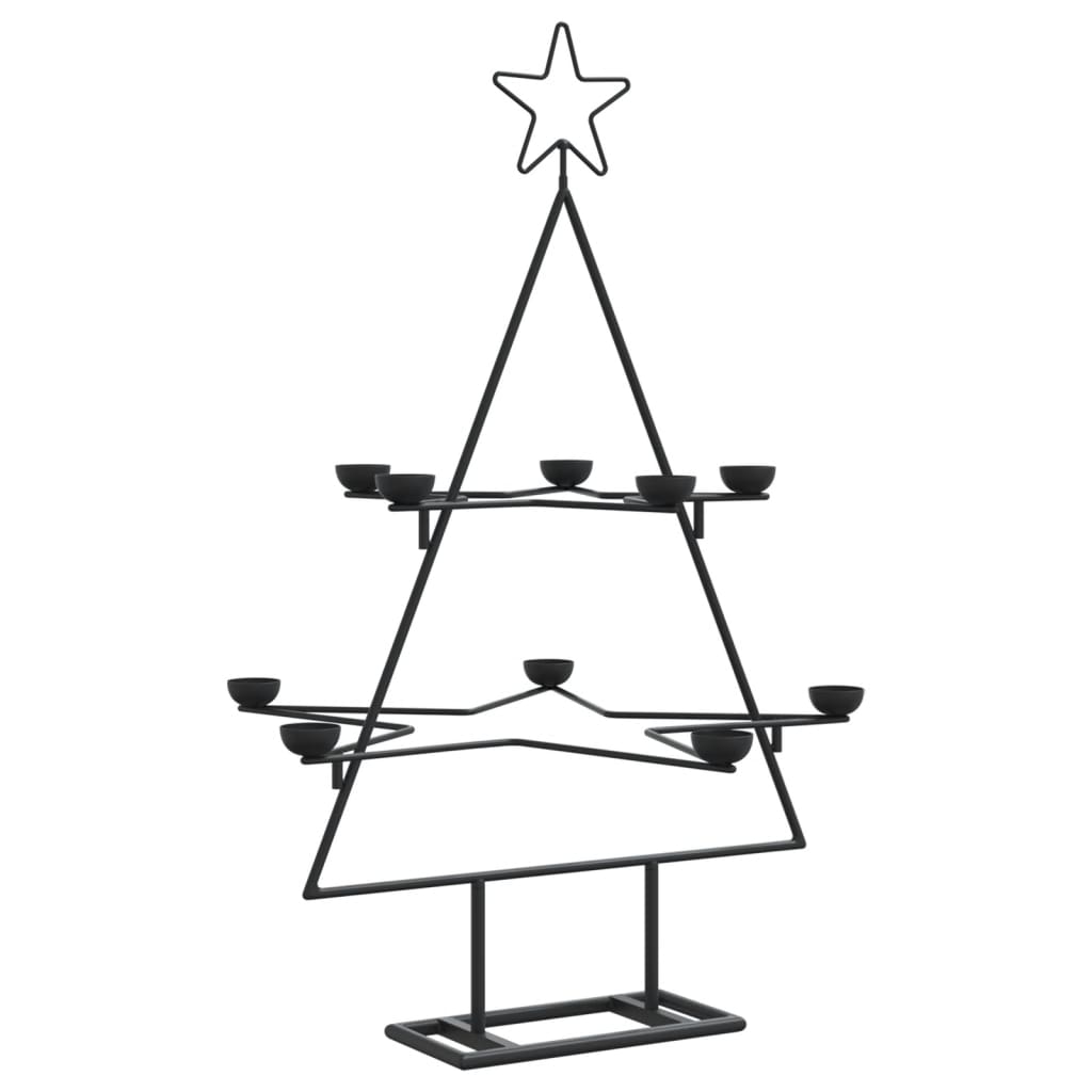 vidaXL Metal Christmas Tree for Decoration Black 75 cm 2