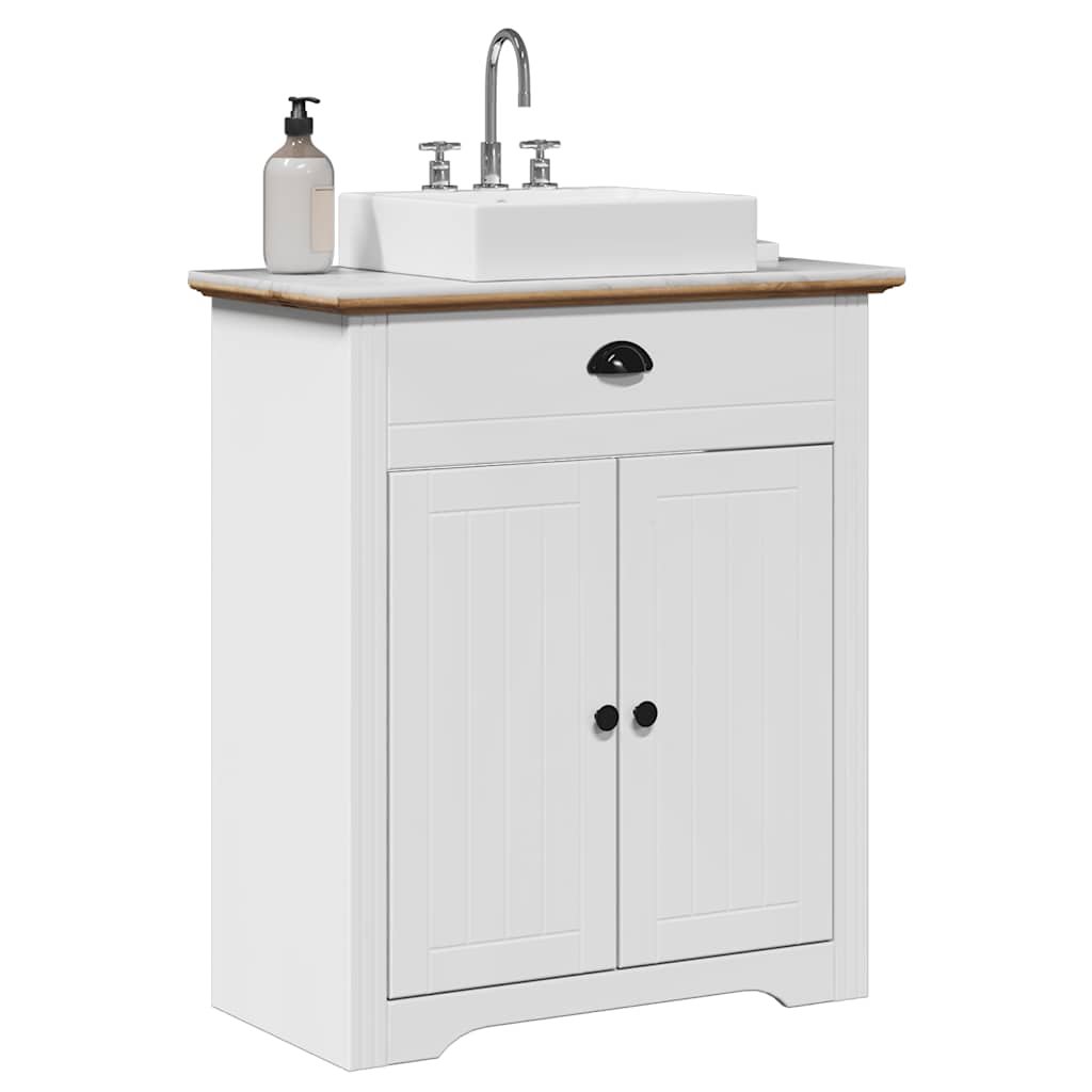Bathroom Sink Cabinet "BODO" 70x35x80 cm White and brown