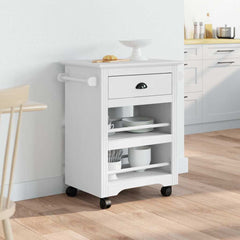 vidaXL Kitchen Trolley BODO White 67.5x45x80 cm 3