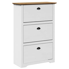 vidaXL Shoe Rack BODO White and Brown 80x35x118 cm 2