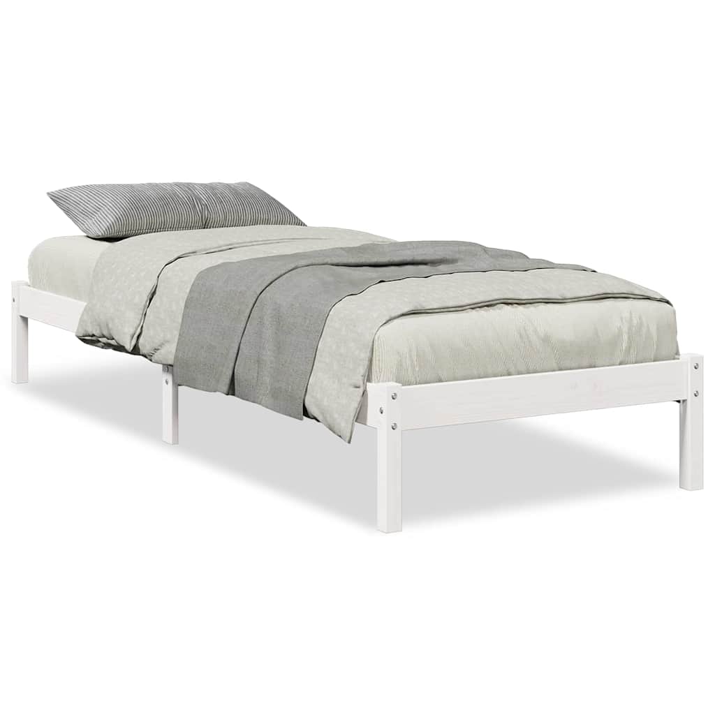 vidaXL Extra Long Bed Frame without Mattress White 80x210 cm Solid Wood Pine 2