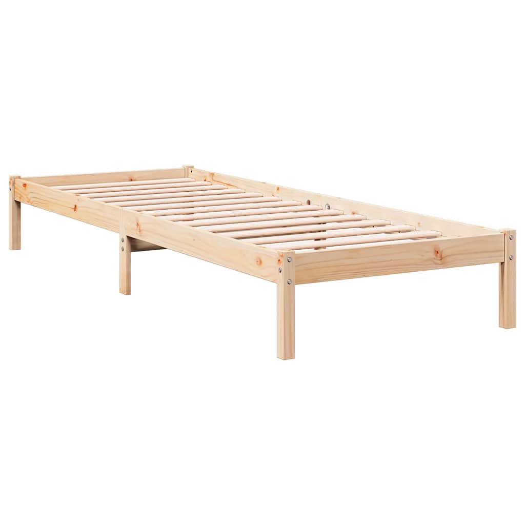 Extra Long Bed Frame without Mattress Length 210 cm Natural 90 cm