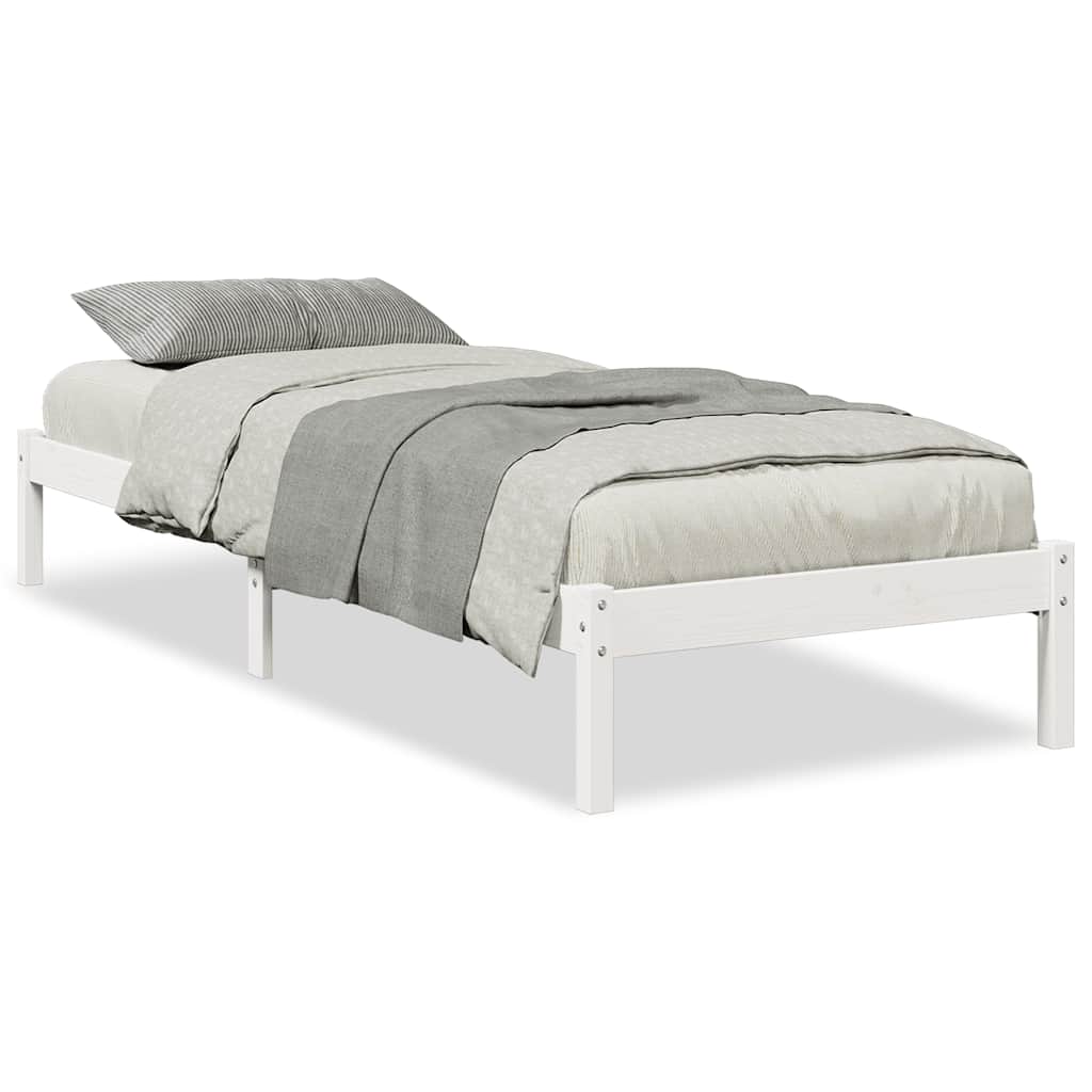 Extra Long Bed Frame without Mattress Length 210 cm White 90 cm