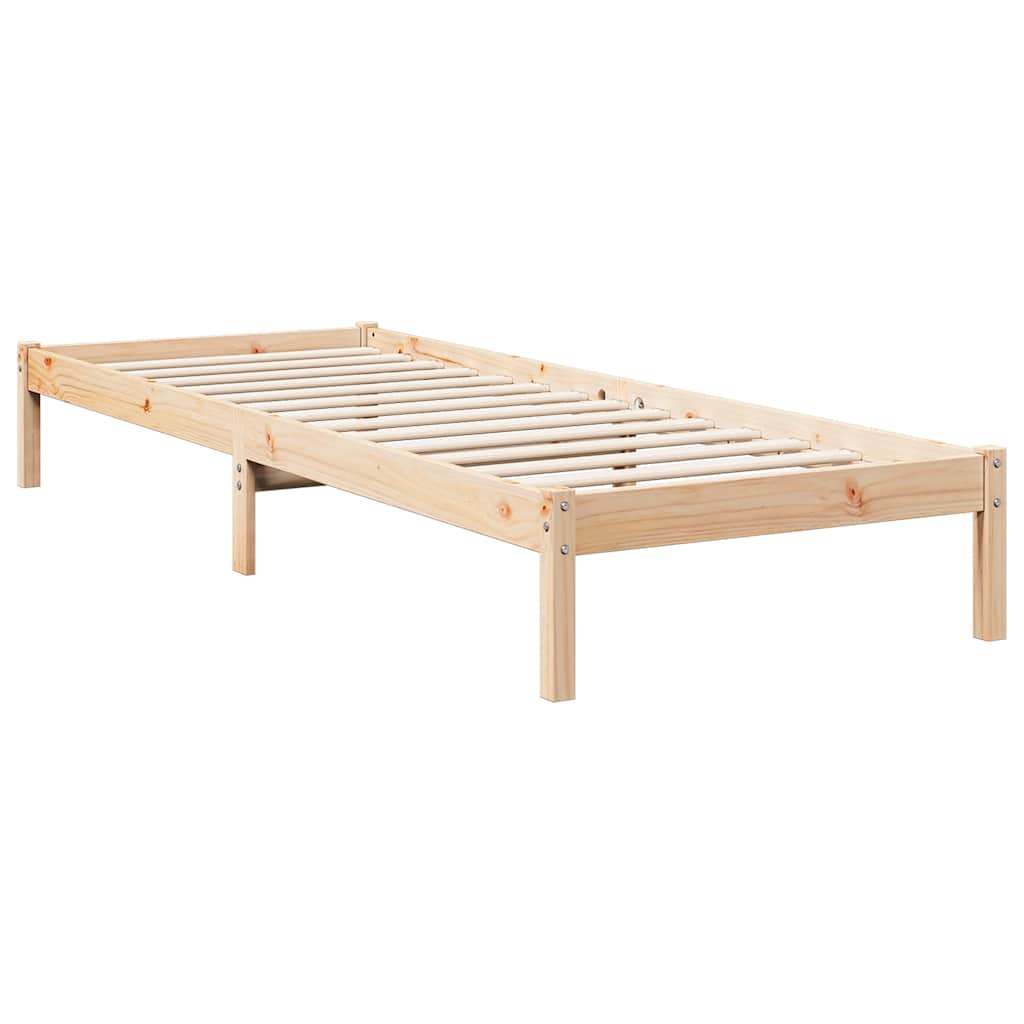 Extra Long Bed Frame without Mattress Length 220 cm Natural 80 cm