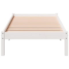 vidaXL Extra Long Bed Frame without Mattress White 90x220 cm Solid Wood Pine 4