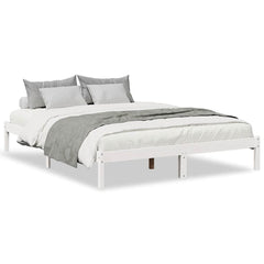 vidaXL Extra Long Bed Frame without Mattress White 140x220 cm Solid Wood Pine 2