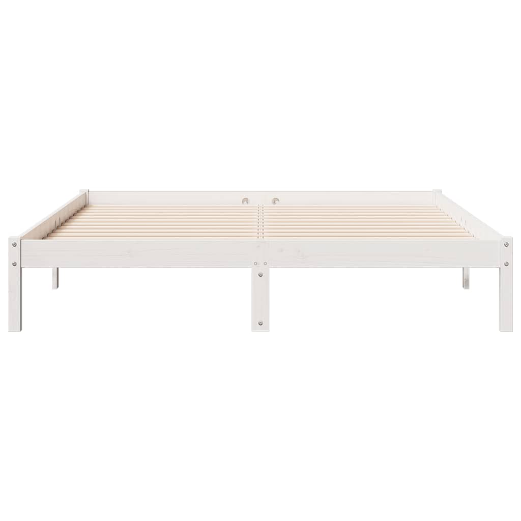 vidaXL Extra Long Bed Frame without Mattress White 140x220 cm Solid Wood Pine 4