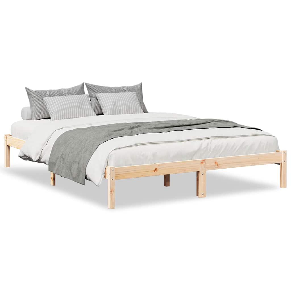vidaXL Extra Long Bed Frame without Mattress 160x220 cm Solid Wood Pine 2