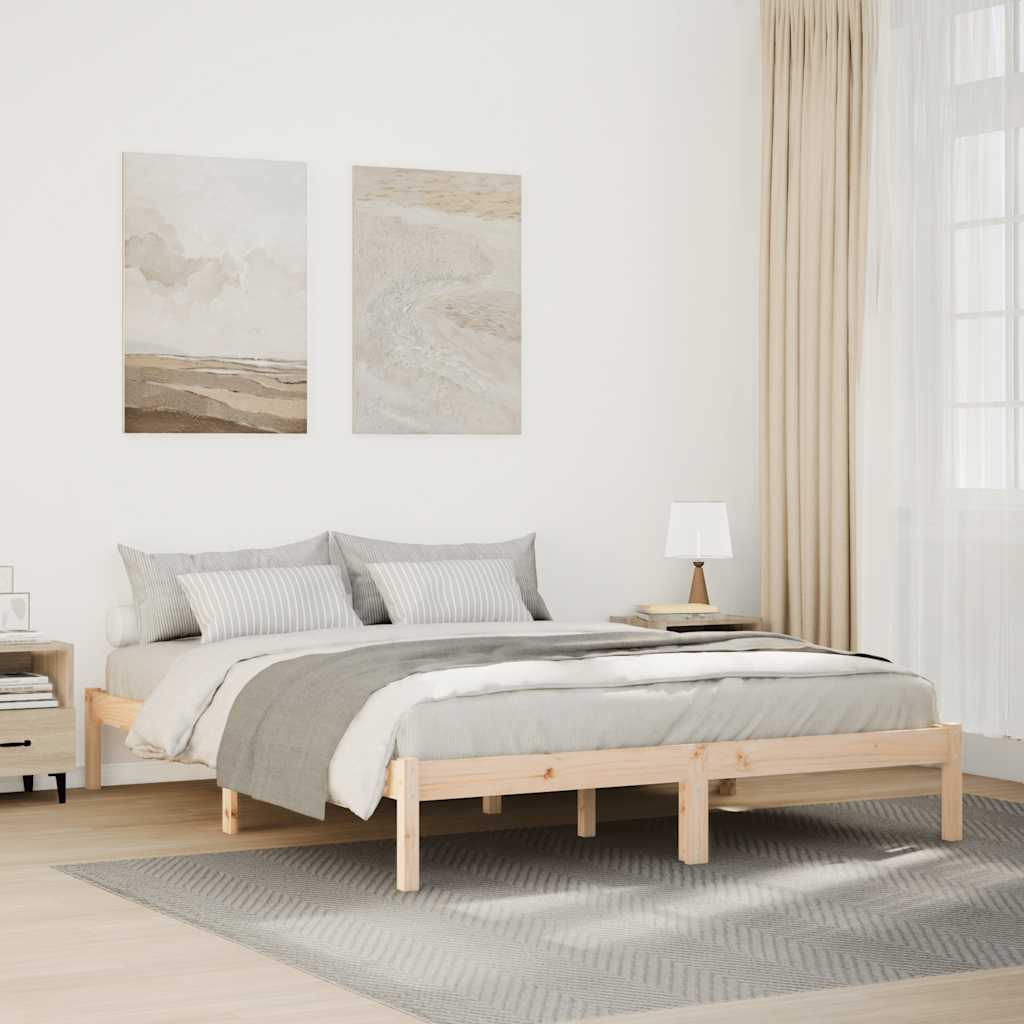 vidaXL Extra Long Bed Frame without Mattress 160x220 cm Solid Wood Pine 1