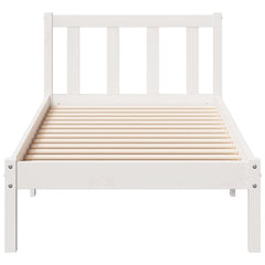 vidaXL Extra Long Bed Frame without Mattress White 80x210 cm Solid Wood Pine 4