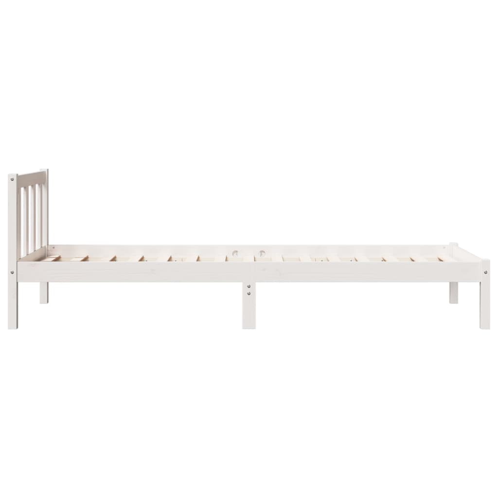 vidaXL Extra Long Bed Frame without Mattress White 80x210 cm Solid Wood Pine 6