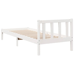 vidaXL Extra Long Bed Frame without Mattress White 80x210 cm Solid Wood Pine 5