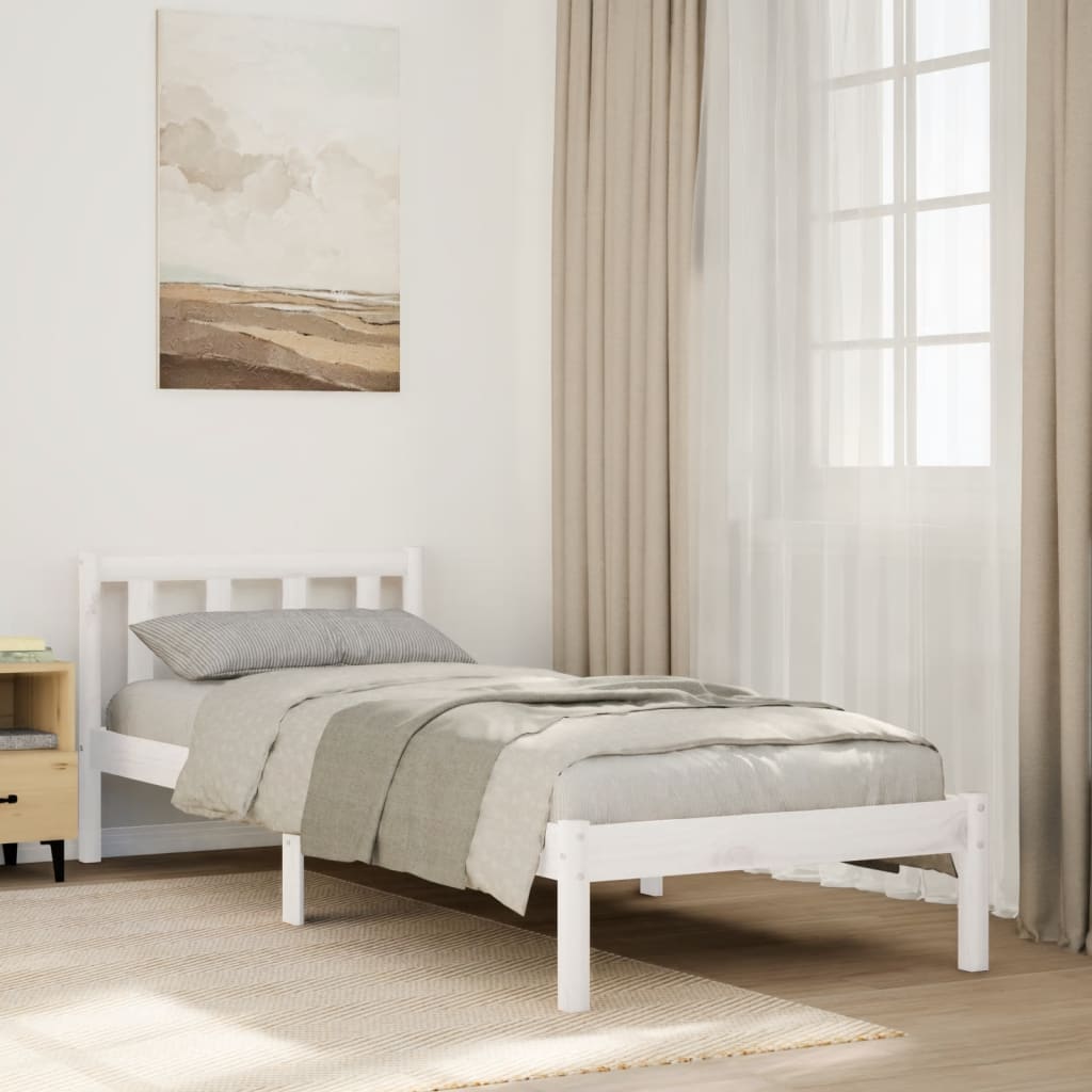 vidaXL Extra Long Bed Frame without Mattress White 80x210 cm Solid Wood Pine 1