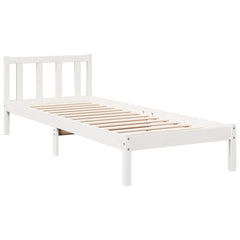 vidaXL Extra Long Bed Frame without Mattress White 100x210 cm Solid Wood Pine 3