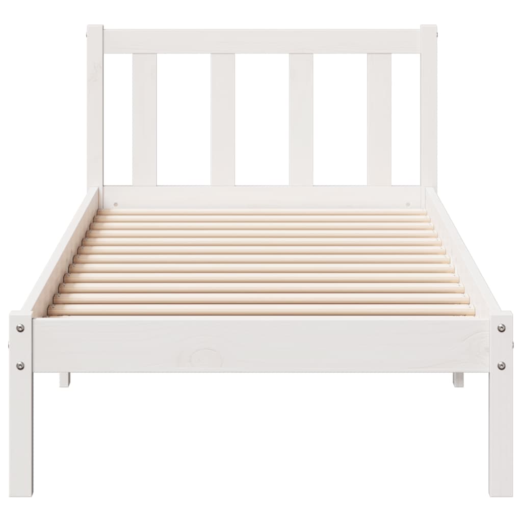 vidaXL Extra Long Bed Frame without Mattress White 100x210 cm Solid Wood Pine 4
