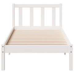 vidaXL Extra Long Bed Frame without Mattress White 100x210 cm Solid Wood Pine 4