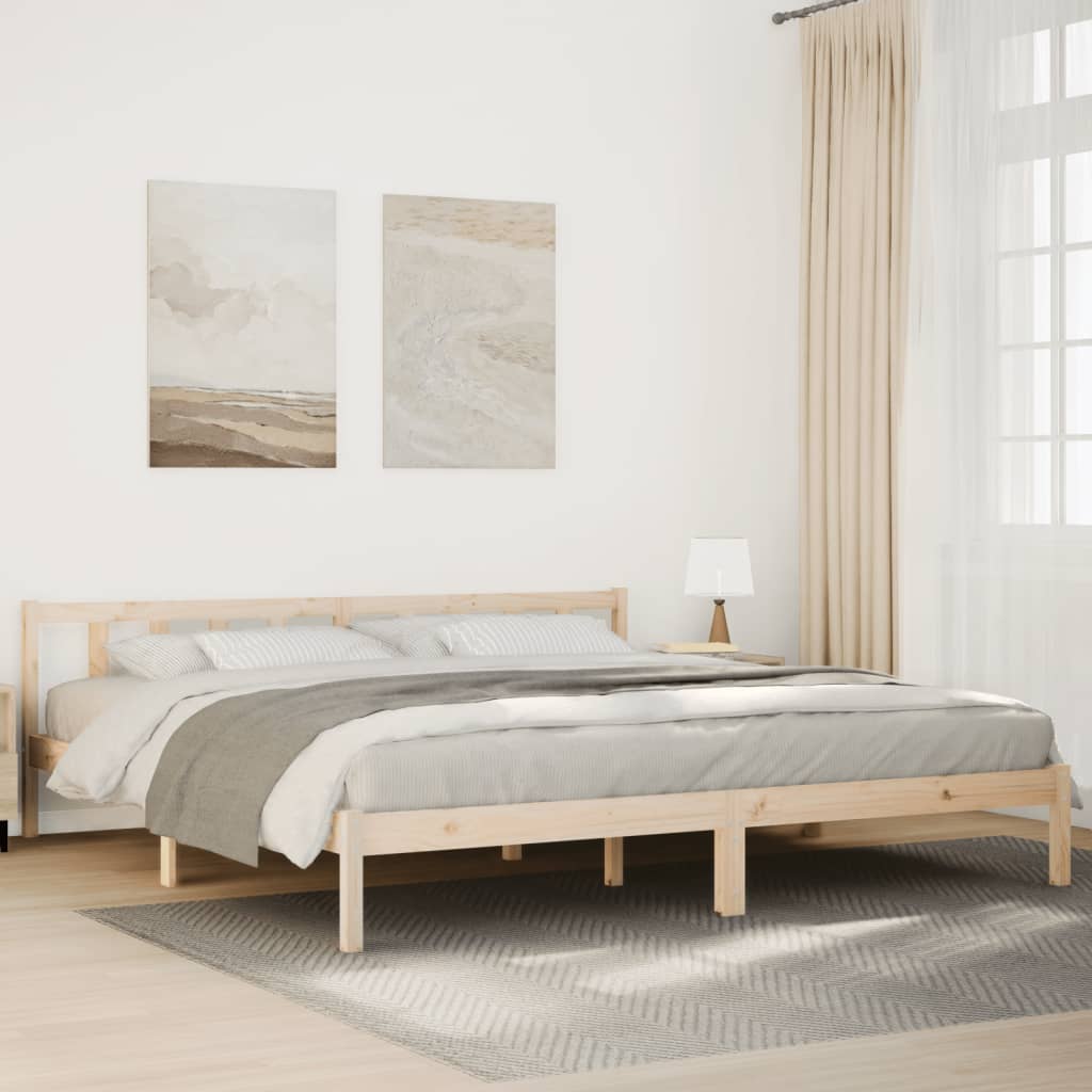 vidaXL Extra Long Bed Frame without Mattress Solid Wood Pine Natural