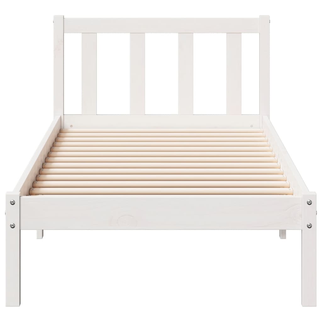 vidaXL Extra Long Bed Frame without Mattress White 80x220 cm Solid Wood Pine 4