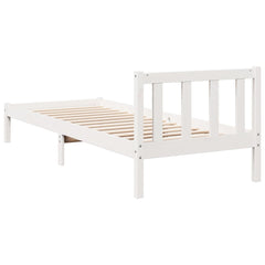 vidaXL Extra Long Bed Frame without Mattress White 80x220 cm Solid Wood Pine 5