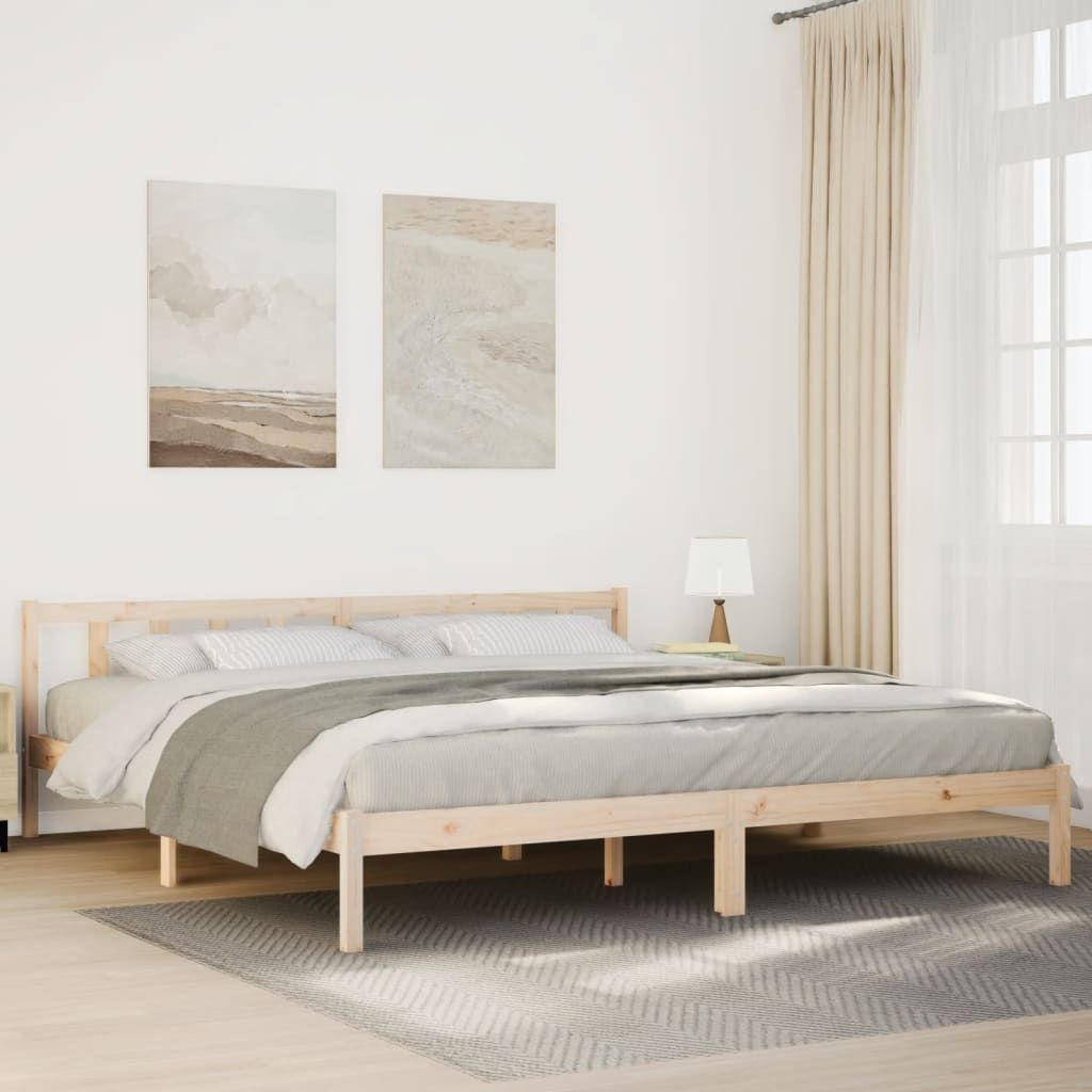 vidaXL Extra Long Bed Frame without Mattress Solid Wood Pine Natural