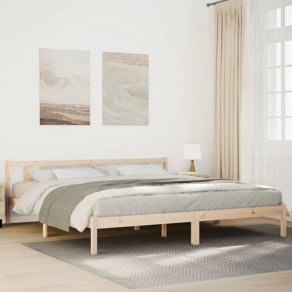 vidaXL Extra Long Bed Frame without Mattress Solid Wood Pine Natural
