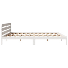 Bed Frame without Mattress Solid Wood Pine Length 200 cm White 180 cm