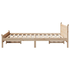 Bed Frame without Mattress Solid Wood Pine Length 200 cm Natural 120 cm