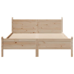 Bed Frame without Mattress Solid Wood Pine Length Natural