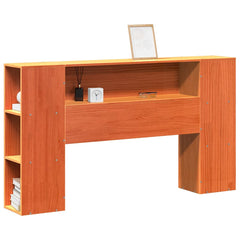 Headboard with Storage Solid Wood Pine Wax Brown 150 cm